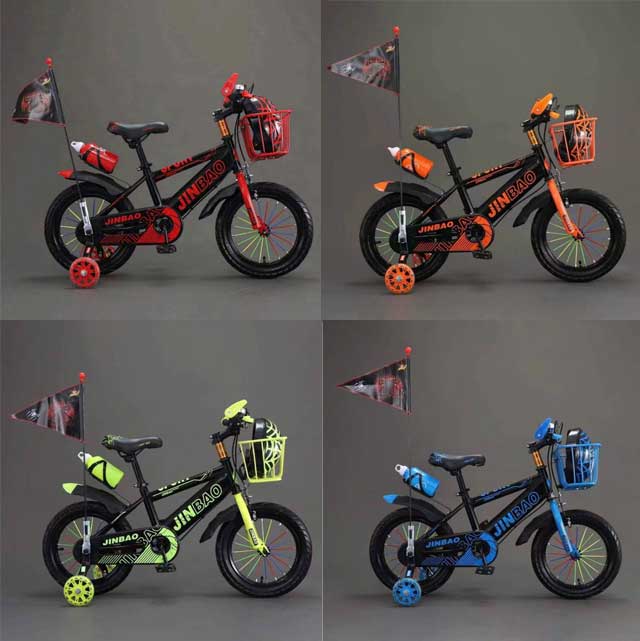 Xe đạp trẻ em Jinbao size 12-14-16 inch cho bé 2-8 tuổi - màu cam
