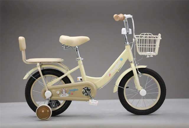 Xe Đạp Trẻ Em Tongbo Size 12-14-16 Inch Cho Bé Gái 2-8 Tuổi - Màu Be